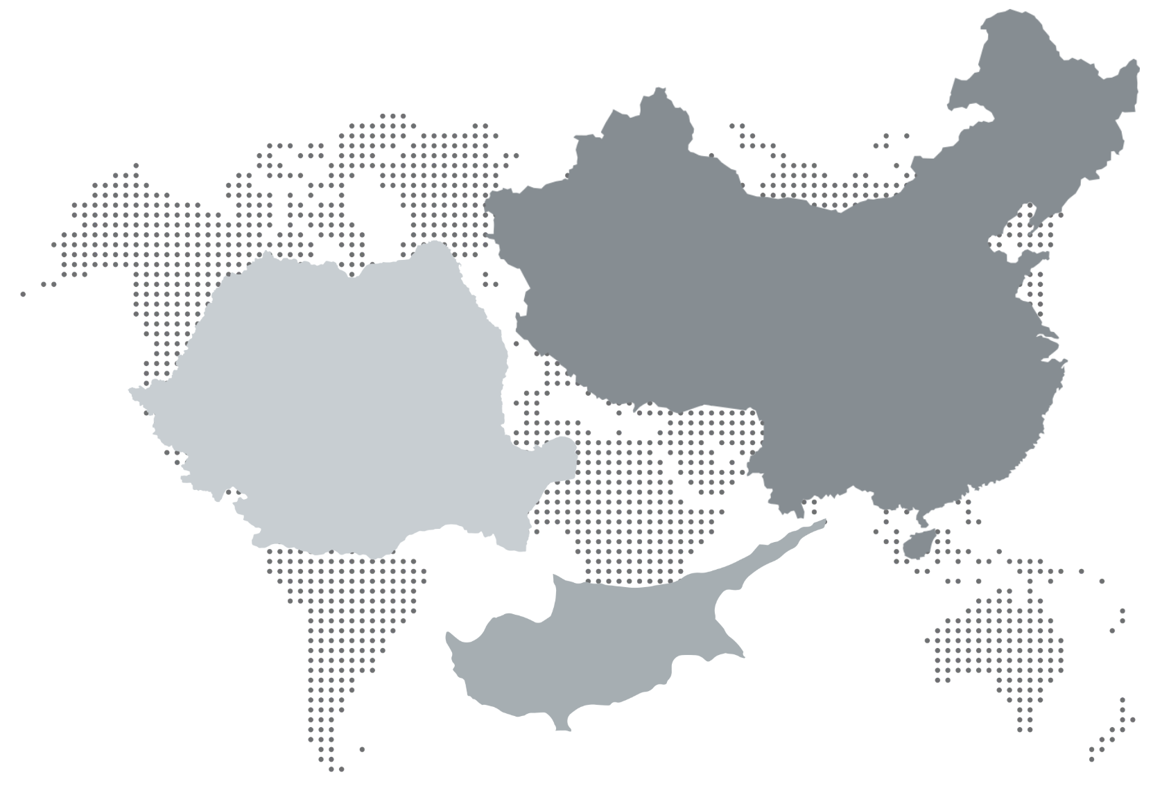 Map of the Vimetco Group locations in Romania, Cyprus and China